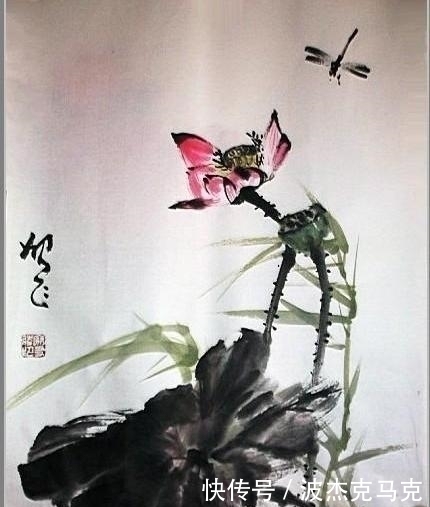荷花@中国画荷花四幅：为了爱而画画，并非为了画画而画画
