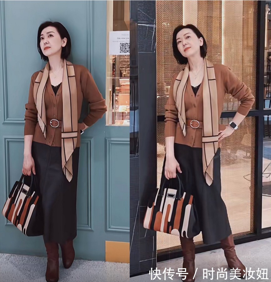 高级感|见过世面的女人都很会穿,这位50岁的姐姐穿搭简约大气,值得借鉴