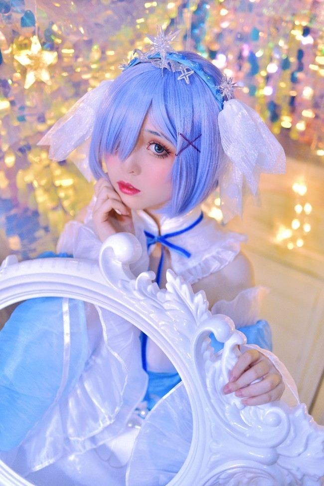 礼服|cos：雷姆冰晶礼服，全身很很闪