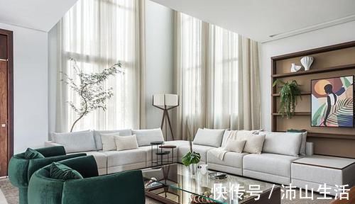 五星酒店|简约美才是真高级，客厅局部挑空，窗帘长达4米，180平尽显气派