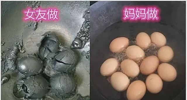 妈妈做饭跟女友做饭，天堂地狱的差别，图四男友太让人心疼了