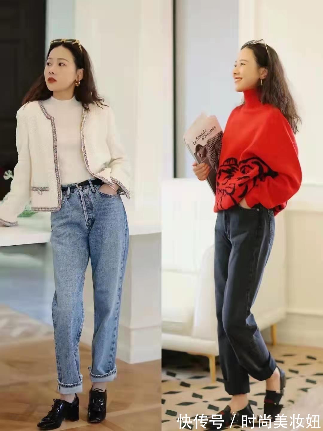 直筒裤|秋冬“最显瘦”的裤子穿搭,每一条都显瘦显腿长,小个子必备