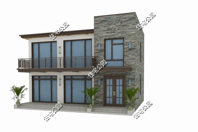 农村|13×10米现代二层别墅,农村盖房,设计两个入户门真的好吗?