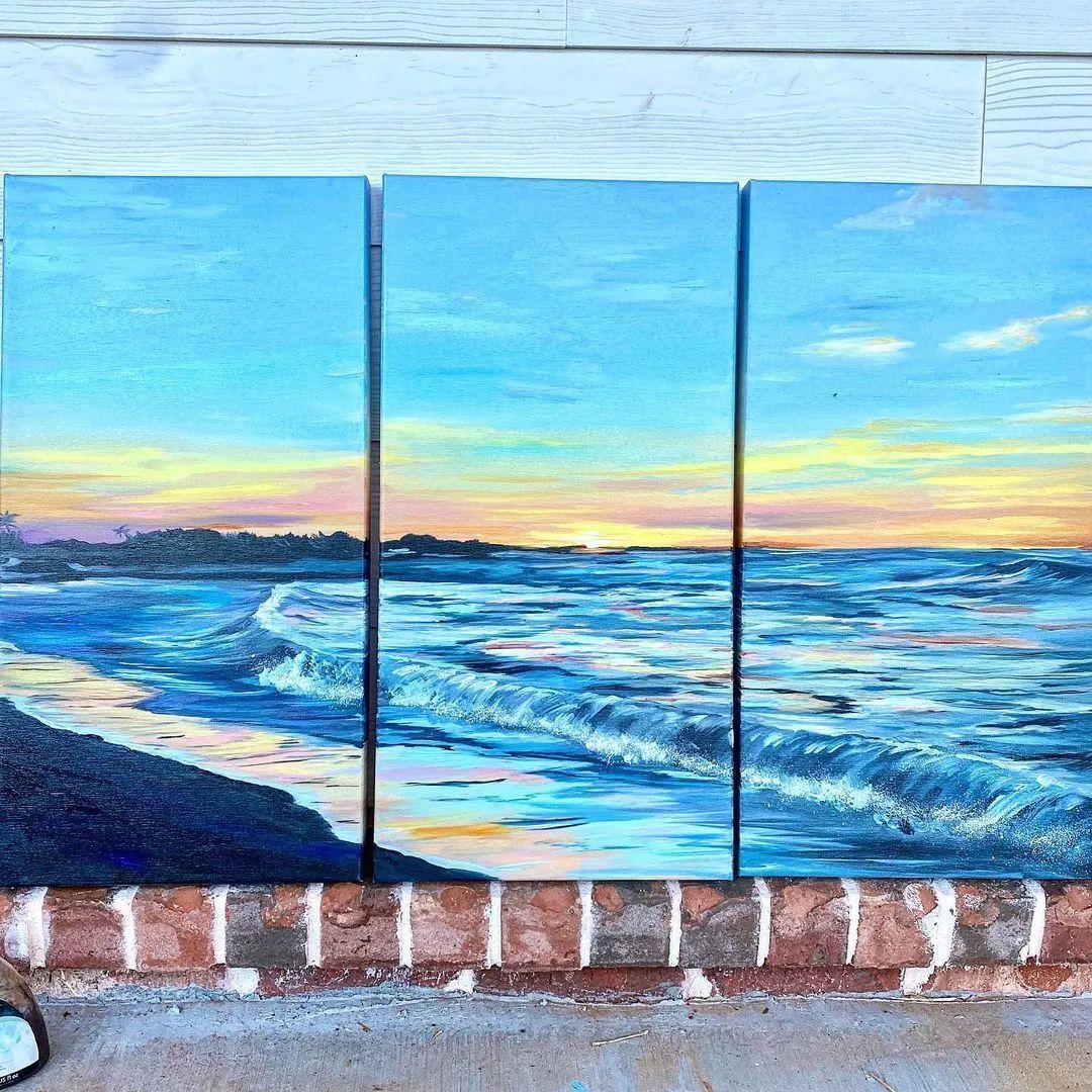 夏威夷$从没学过美术的她,用简单粗暴技法画画,让她成为了百万富豪