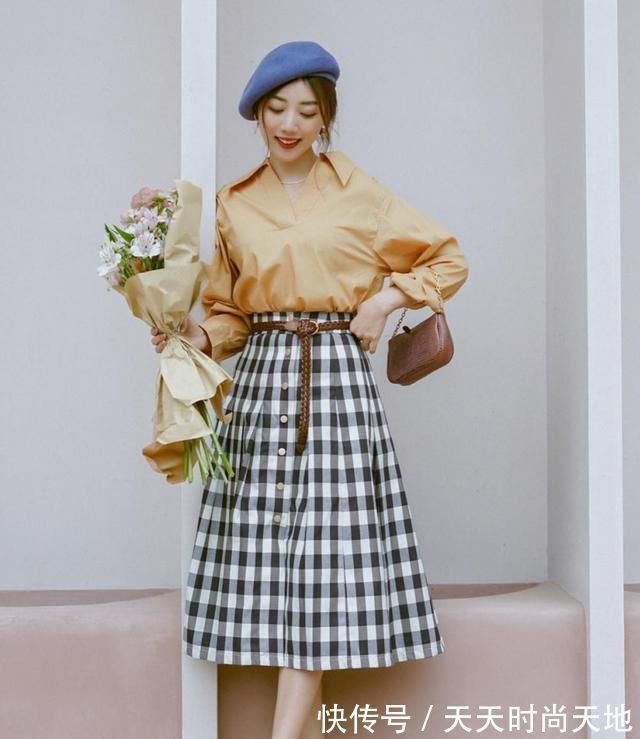 服饰|很适合夏季的搭配:衬衫+半裙,遮肉显瘦,上班上学都能穿