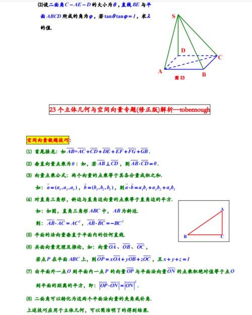 高考数学23个立体几何与空间向量专题，习题+答案，一学就会！