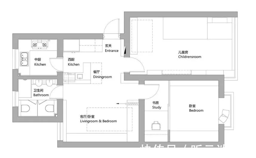 简约风|60㎡简约风小户型，客厅藏张床打开秒变3居室，太机智了！