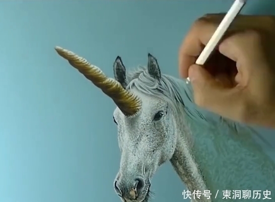 手法|美术生手绘独角兽，超写实手法惊艳全场，网友：比照片还真实