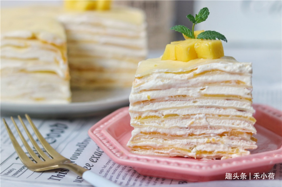 婆婆买一箱芒果吃不完，做成蛋糕香甜细腻，女儿一口气吃3块