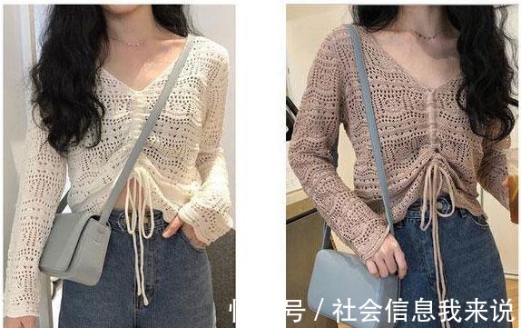 气质 秋季日常穿搭,气质镂空针织衫,更加迷人!