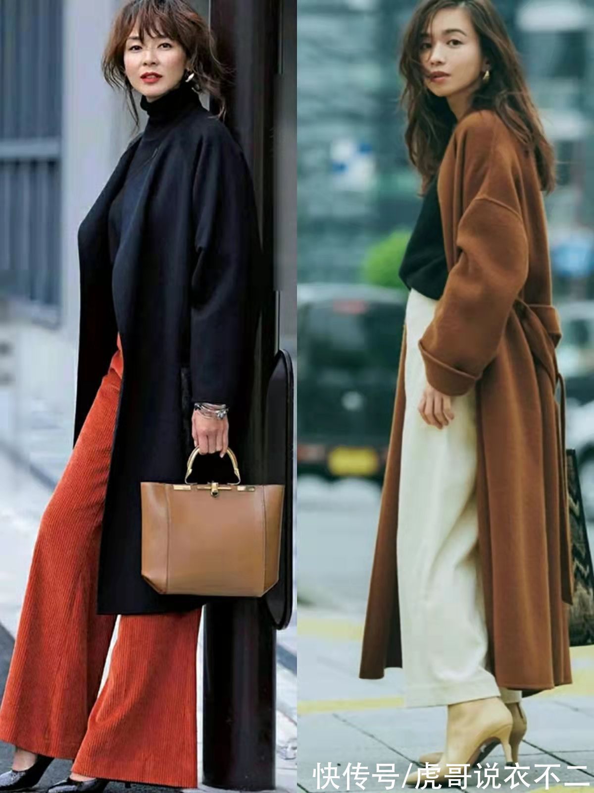 大衣 真正优雅的中年女人,冬季喜欢“呢大衣+阔腿裤”,藏肉又显气质