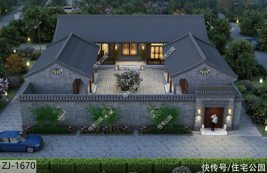 烟雨天|看了那么多户型图，还是这套令人眼前一亮，20×24中式小院太绝了