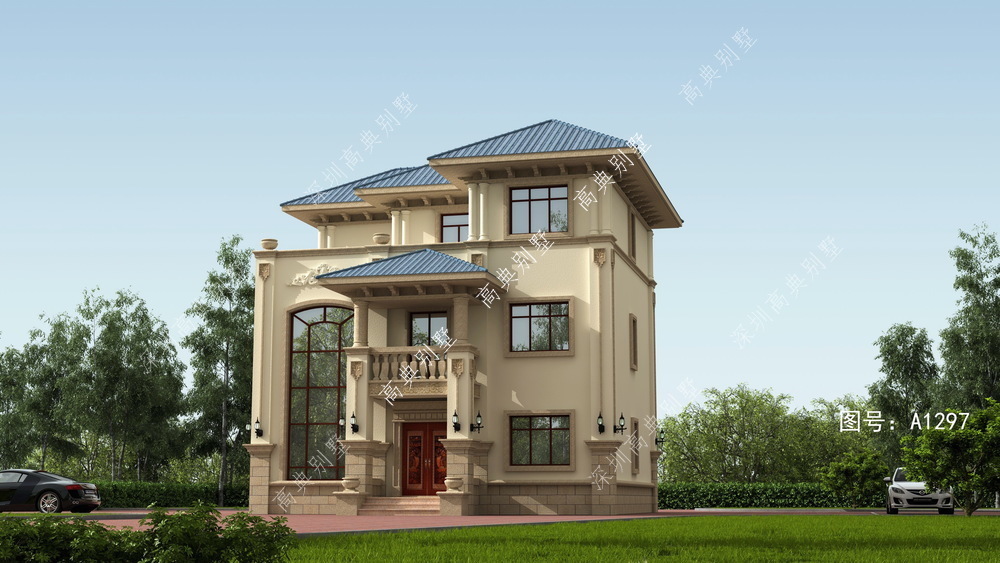 线条感|这座欧式风格的别墅,线条感强,色彩柔和。