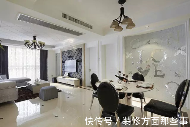 升降机|105平简欧三居室房，欧式设计融入黑白灰色带出不凡的空间感