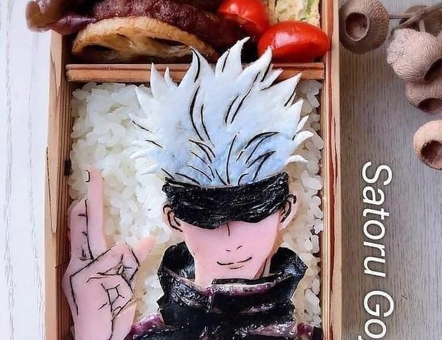 五条悟|日本主妇把便当做成咒术回战角色,简直神还原,五条悟帅到不忍吃