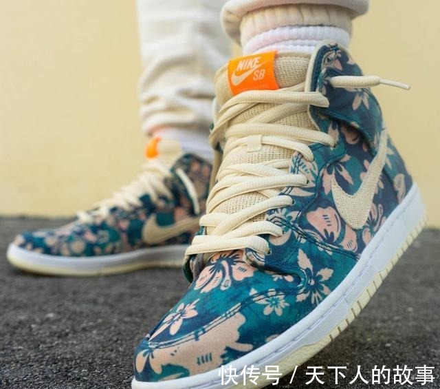 nike 骚气扎染!「夏威夷」Dunk SB Hi上脚首次释出!