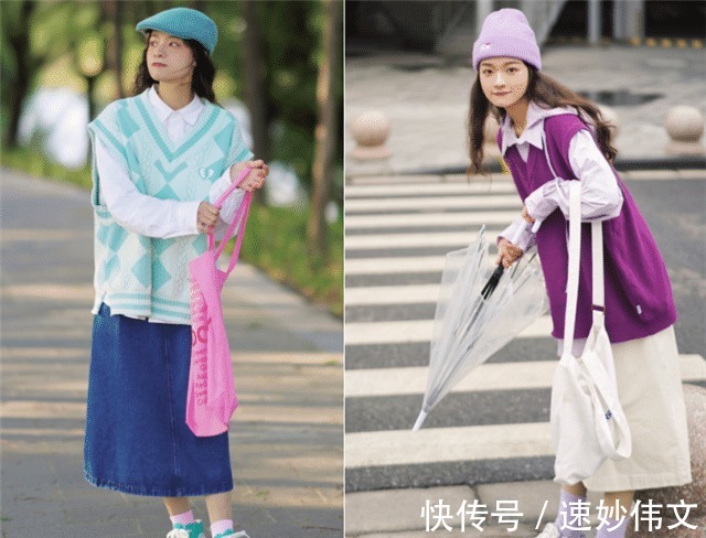 气质 秋天不一定要穿风衣才高级,今年流行“针织衫+衬衫”,气质优雅
