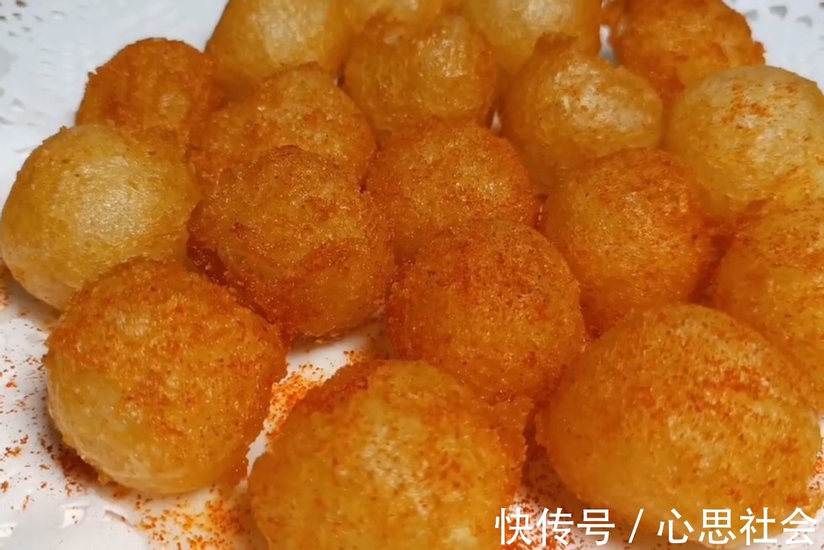 油温|土豆不要只会做薯片，油炸土豆球外酥里嫩，小孩子很喜欢吃
