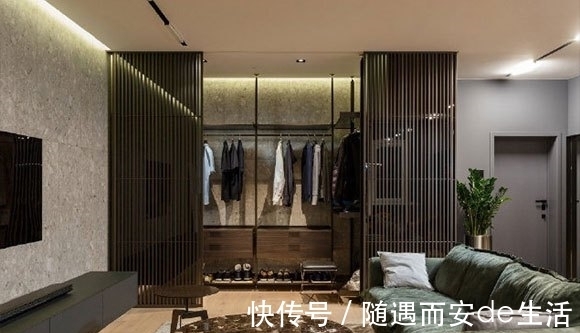 品位|68㎡单身公寓装修特别时尚，客厅装衣帽间，气质优雅的小窝！