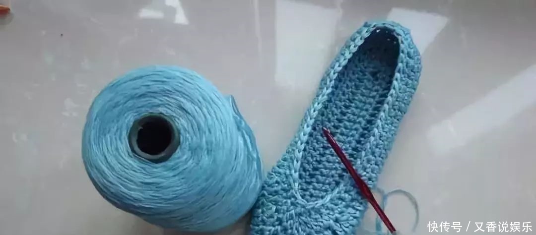 勾了一圈|好看又好钩的成人地板鞋编织,新手一看就懂,有图解
