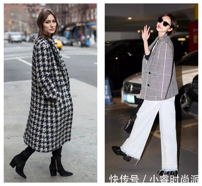 格纹 早春格纹大衣这样穿,不踩雷还很时尚