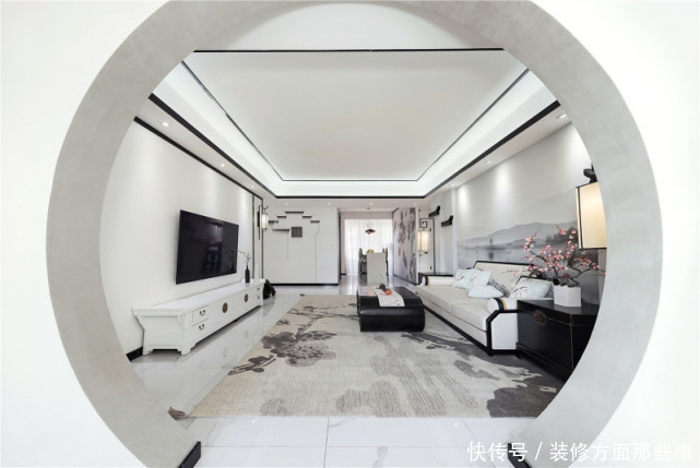 东方之美|153平黑白风中式三居室,简朴优美,典雅大气