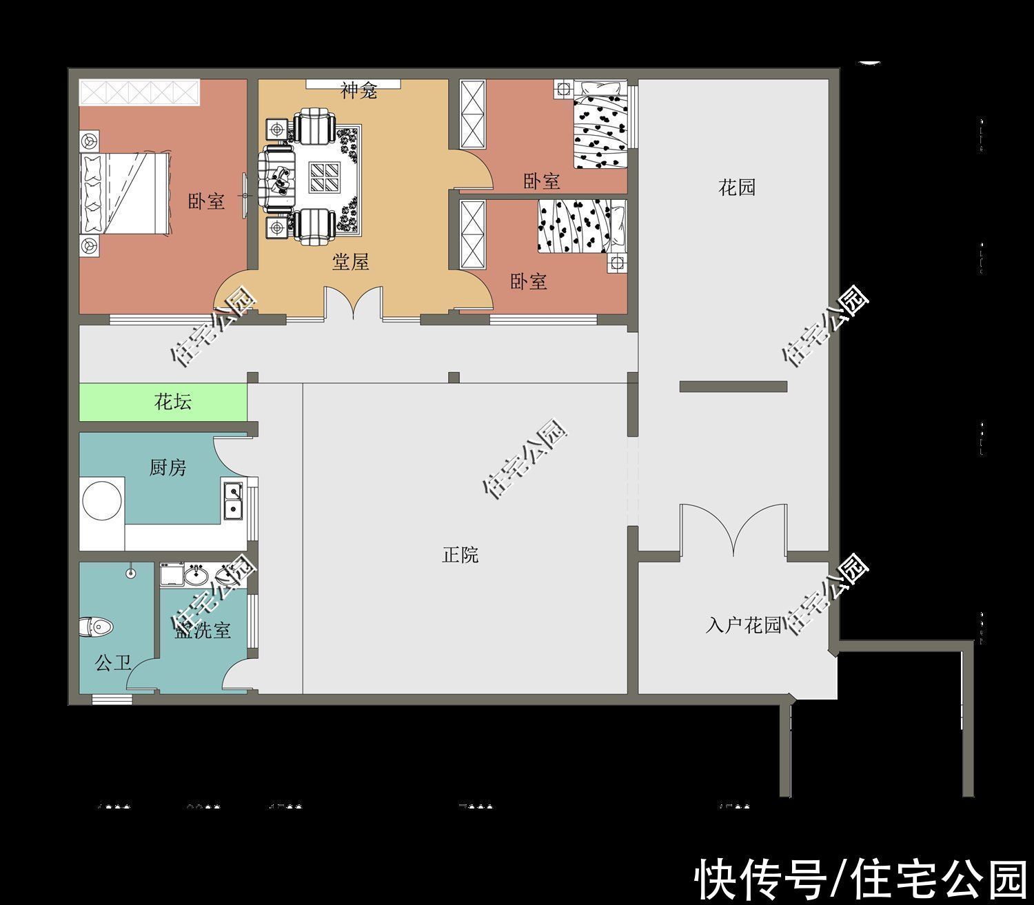 占地面积|农村盖房的好月份,10套一层户型奉上,第3套造价低第6套特别美