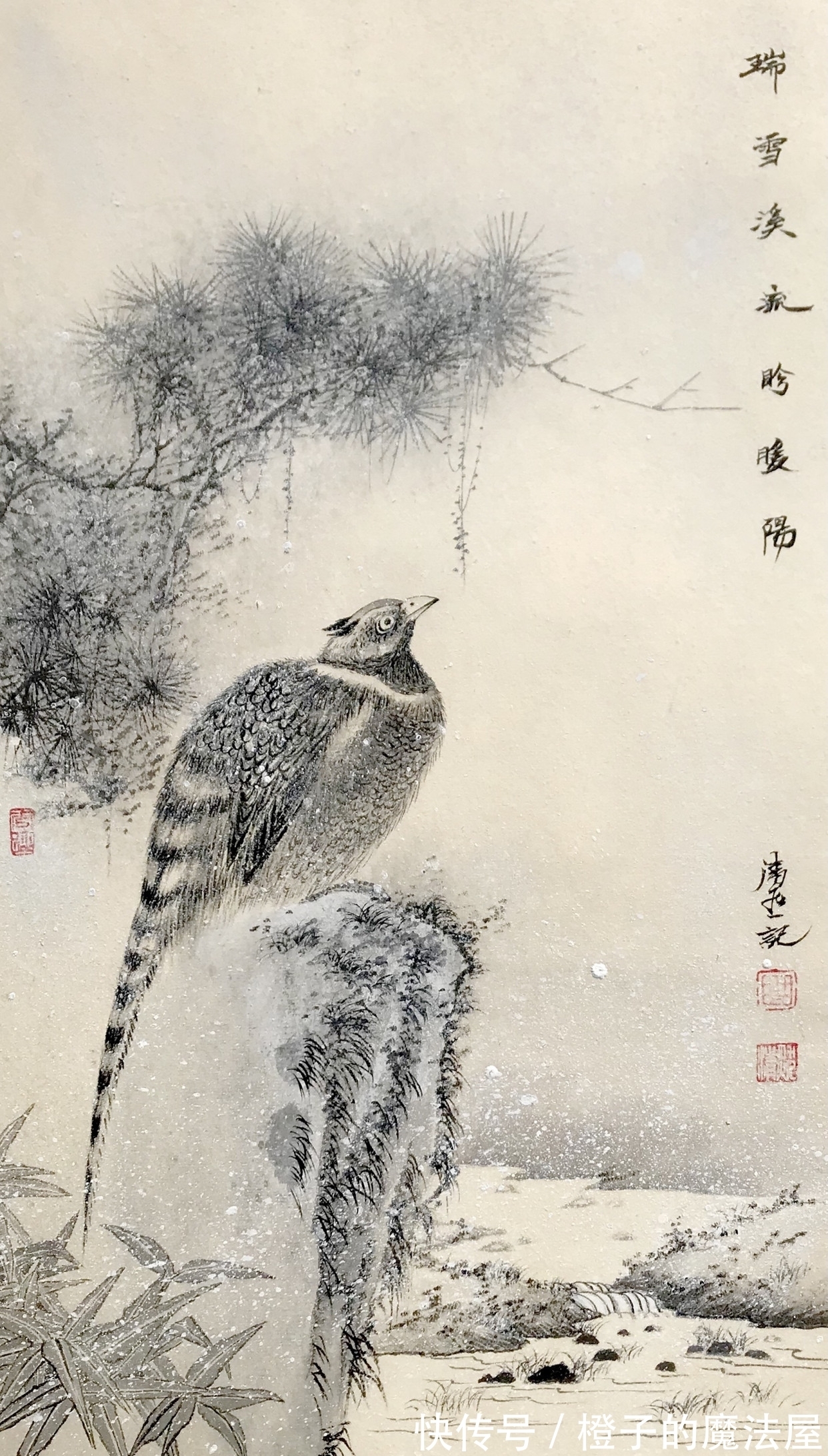 花鸟画!一幅意境深幽的画作唯美至极画家曲胜利花鸟作品欣赏