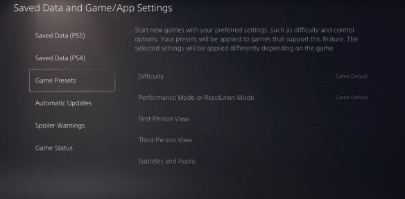 模式|PS5有“预设”功能 让你根据喜好提前设定难度、模式