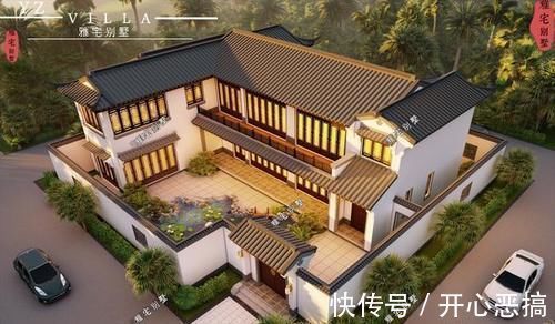 鸟瞰图|宅基地宽二十八米，长二十一米，想建个中式四合院该怎么设计？