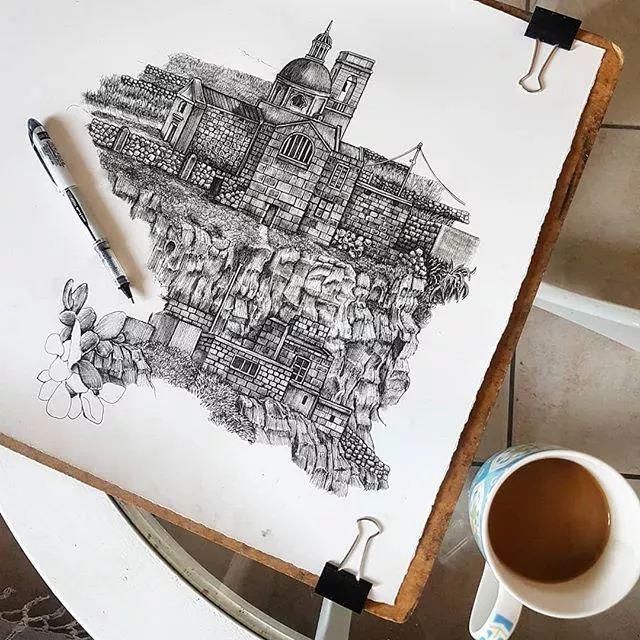 艺术学院|一幅画用掉上百支笔,看到最后成果这么震撼,也就不觉得心疼了