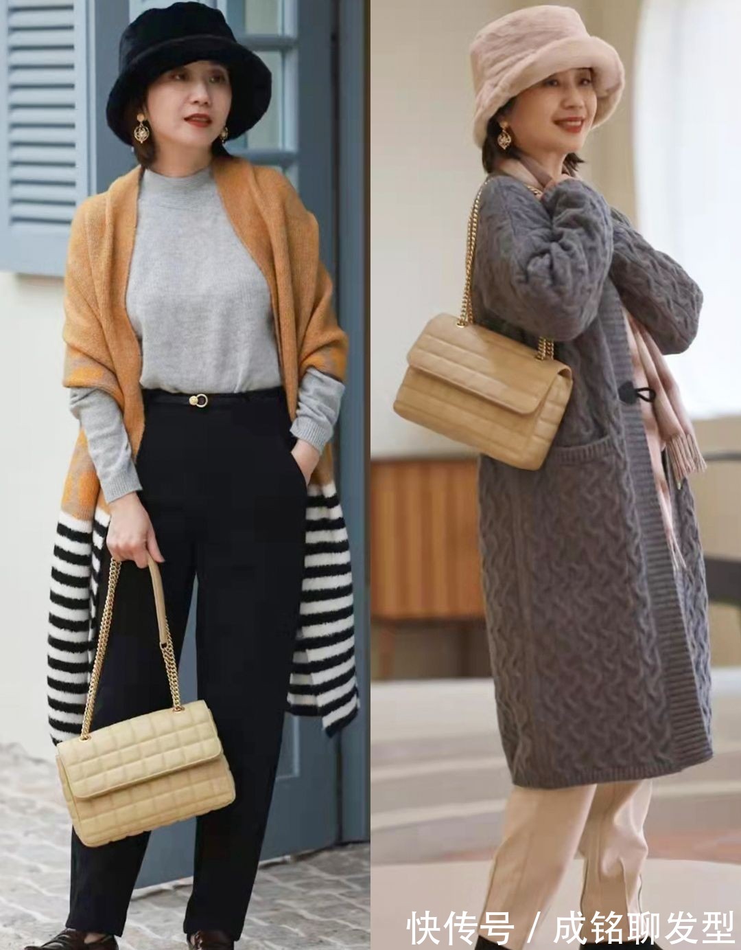 裙装|50岁+的冬装搭配模板,真实自然接地气,普通人也能穿出高级感