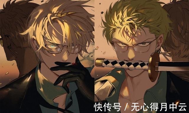 山治|海贼王插画分享,索香戴上眼镜变斯文败类,厨子为索大缝合伤口