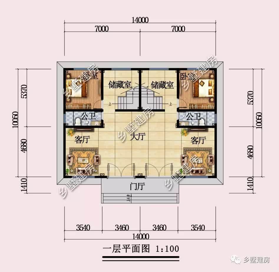 建好|占地140平也能建好双拼,既能互相照顾又能有足够的私人空间