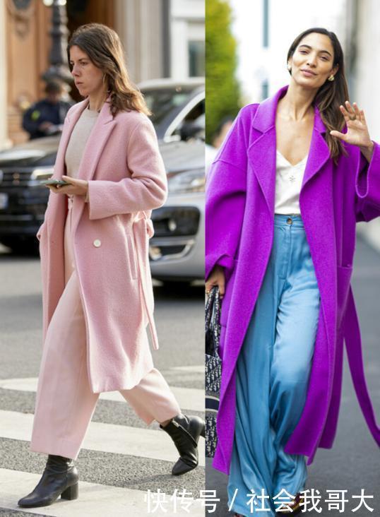 怪不得彩色大衣这么火,活泼时尚还吸睛,满大街都是在衬托它