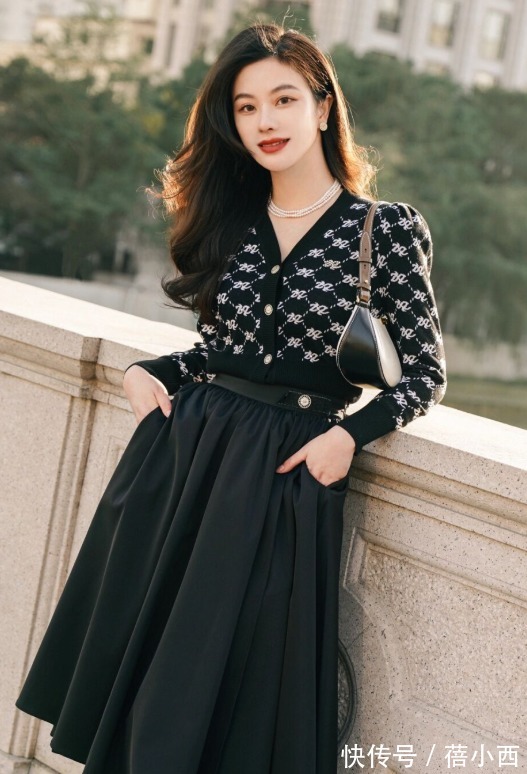 半身裙|新年不要穿得太老气,学博主这样穿针织衫,打造时尚高级感!