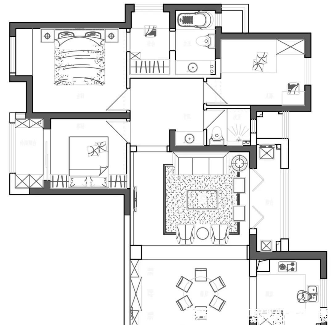 新房|130平的美式新房，预算25万设计费就花了一万，效果很值！