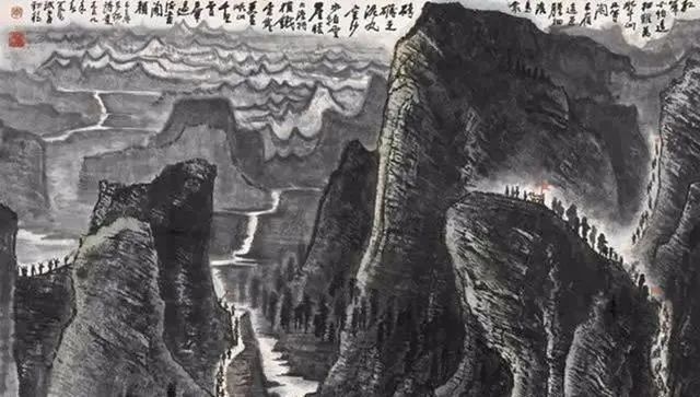 万山红遍&李可染的绘画作品,凭借优美的意境,让人印象深刻