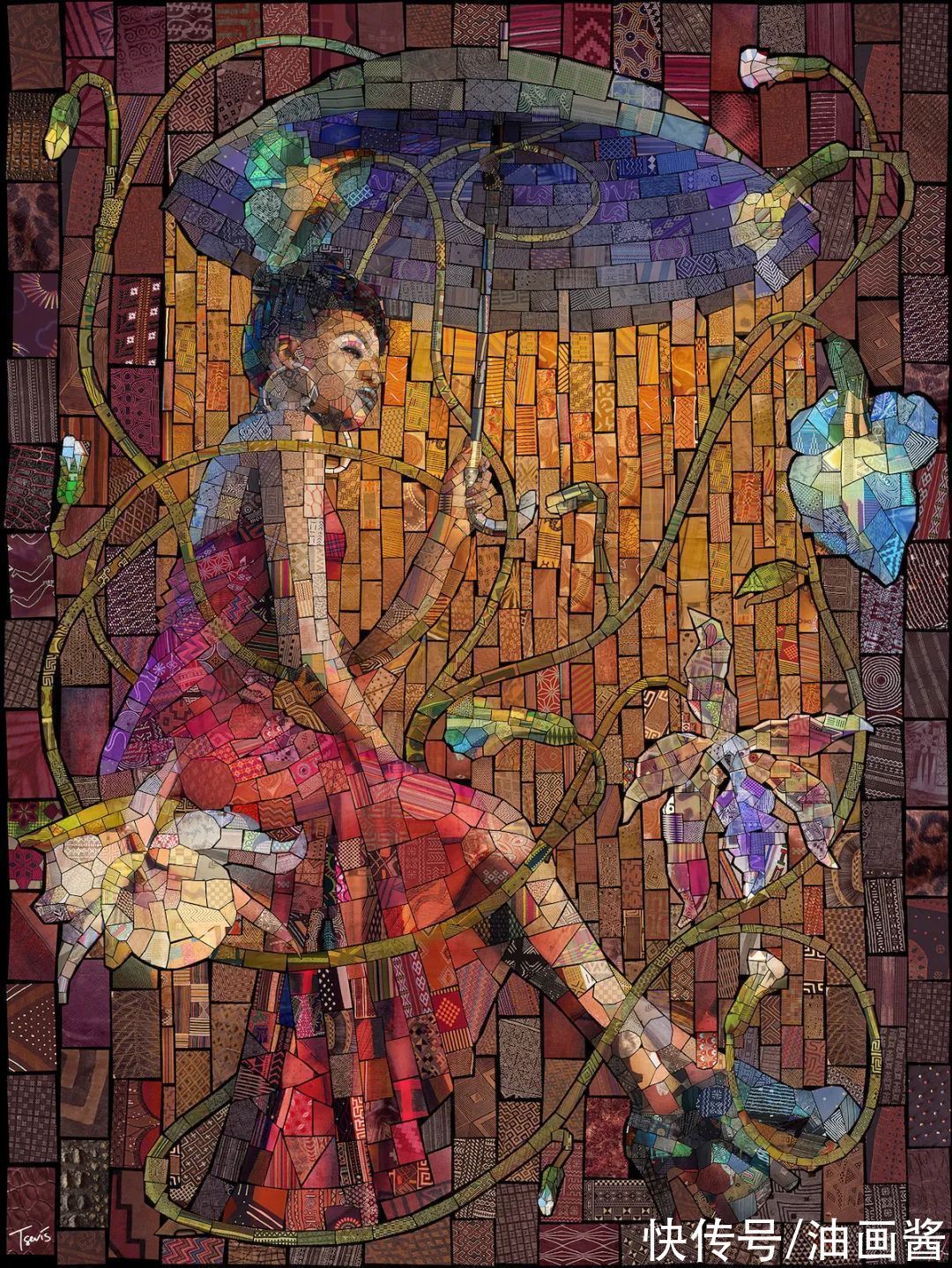 肖像!鲜艳的色彩,复杂的拼接,艺术家创作了令人惊叹的马赛克肖像