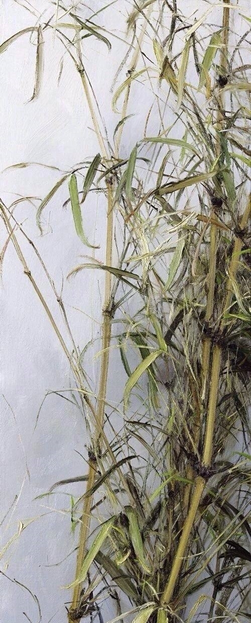 冷军的油画竹子和90后大叔池静山笔下的墨竹,你更喜欢哪个呢