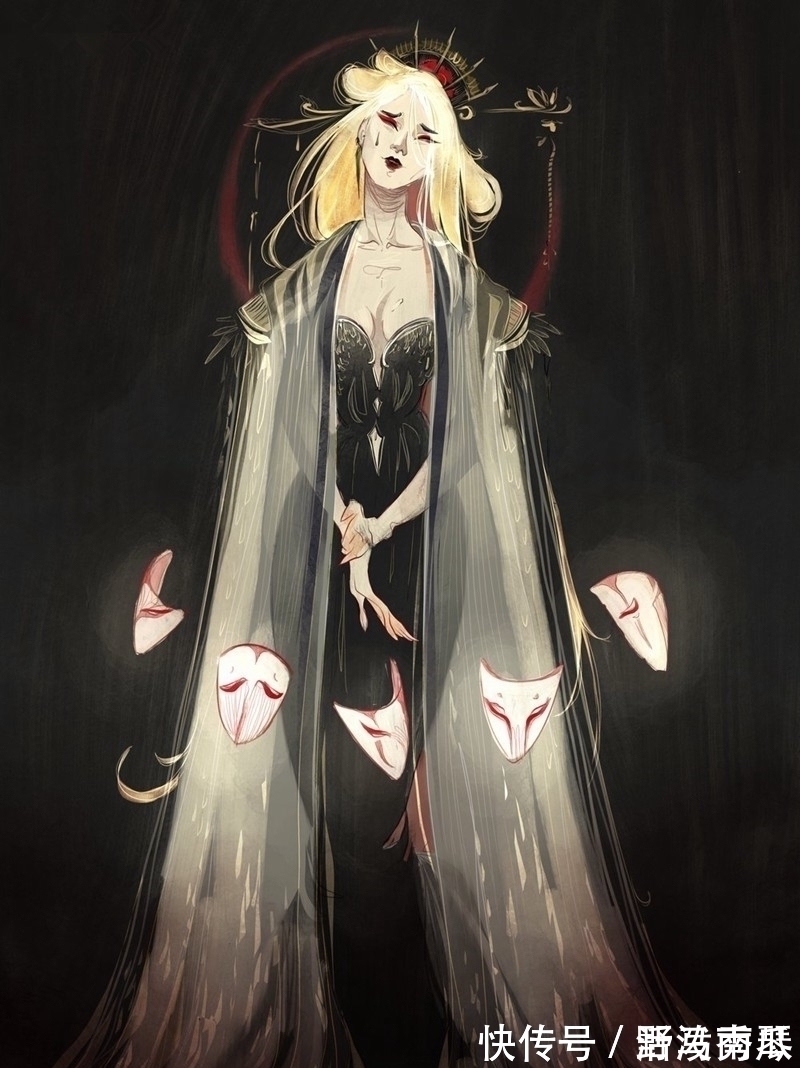 外国@外国画师的“国风画”,颠覆了传统的鬼魅,从恐怖变成了绝美