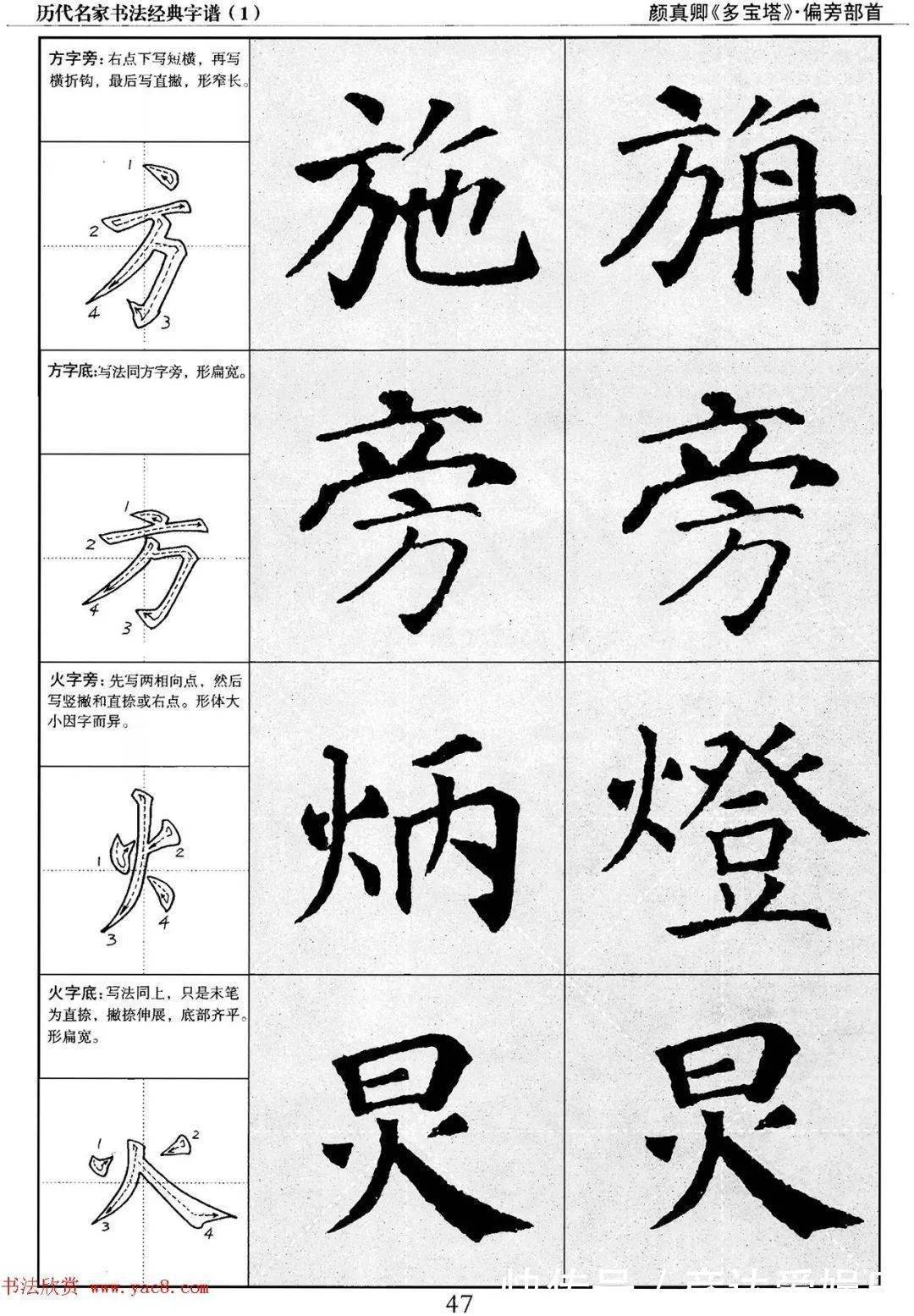 多宝塔字谱！颜真卿多宝塔字谱