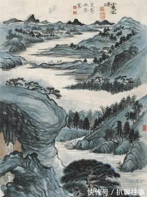 水墨纸本|清初四大画僧笔下的意境山水，不只是养眼