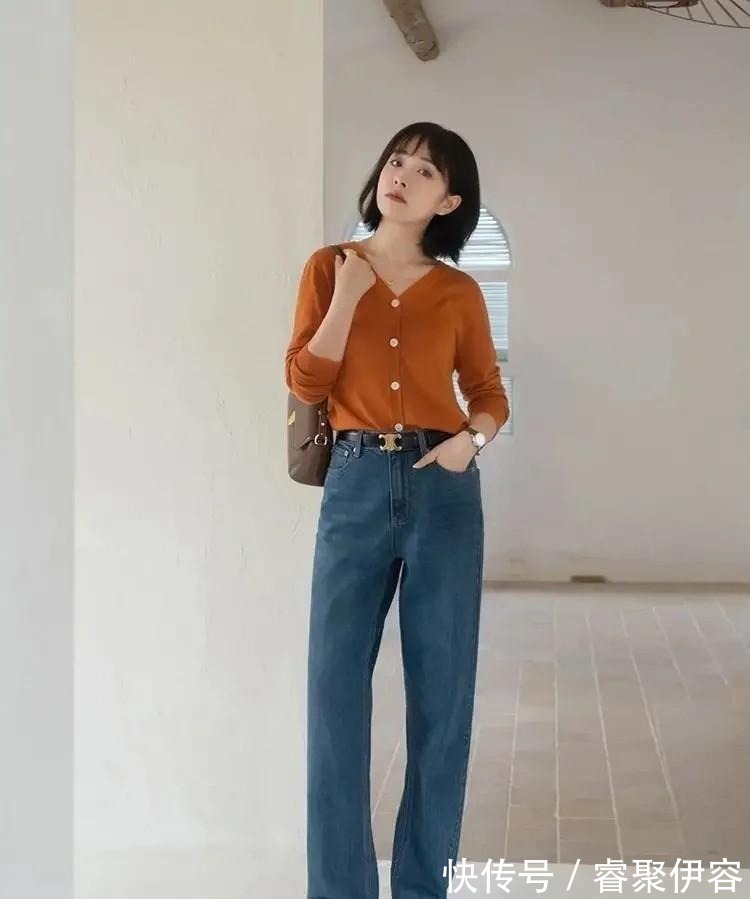 v领|奶奶衫,才是女人该有的秋装!搭配这3种下装,美的高级优雅