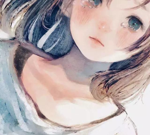  插画|唯美的“鹿眼”少女插画,看见她哭心都碎了……