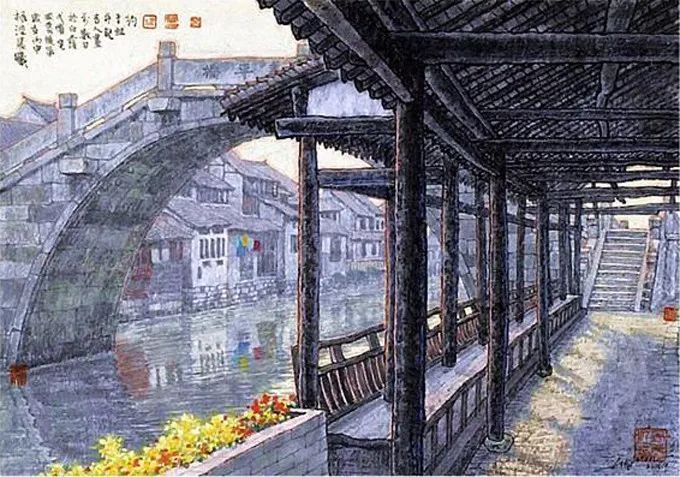 贺天健&吕吉人笔下的水韵江南,美在意境!