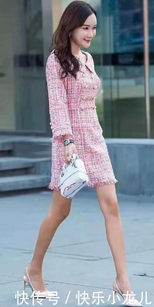 不输给|粉色粗毛呢装嫩, 成熟魅力不输给美女