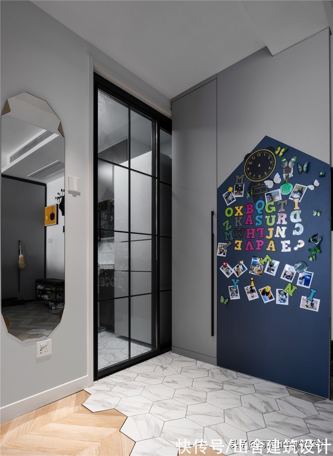 纱帘|现代灰遇上复古绿，混搭出的有色之家