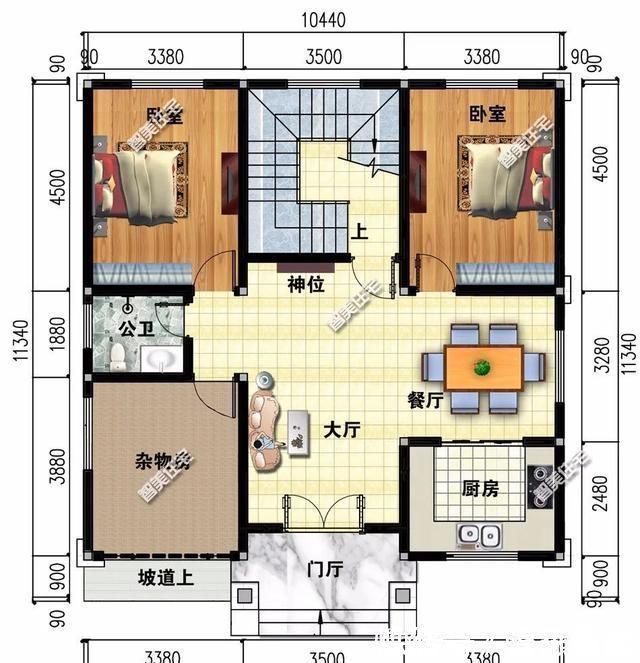 农用车|带车库设计的两栋农村别墅，实用方便，户型一适合放农用车