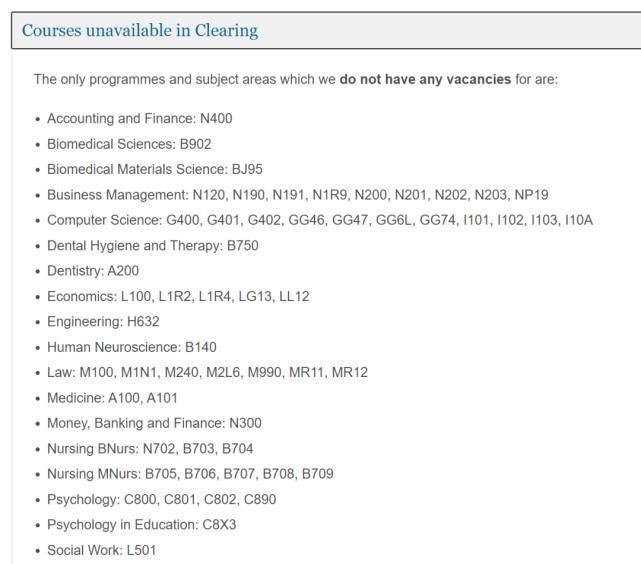 uc2021年申请季：Clearing补录已开放！英国院校补录信息汇总